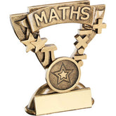 BRZ/GOLD MATHS MINI CUP WITH PLATE (1in CENTRE) - 3.75in